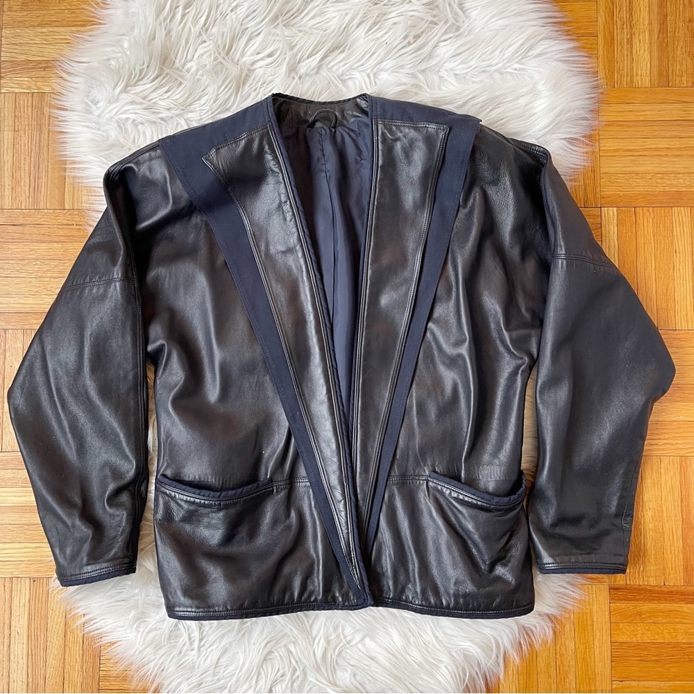 Gianni Versace “Rare” Authentic Y2k Vintage Open Leather Jacket
